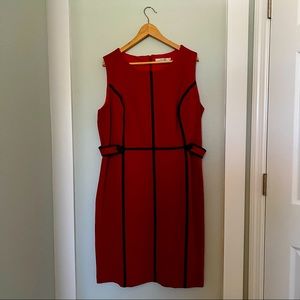 Boden Holborn dress in red with navy piping